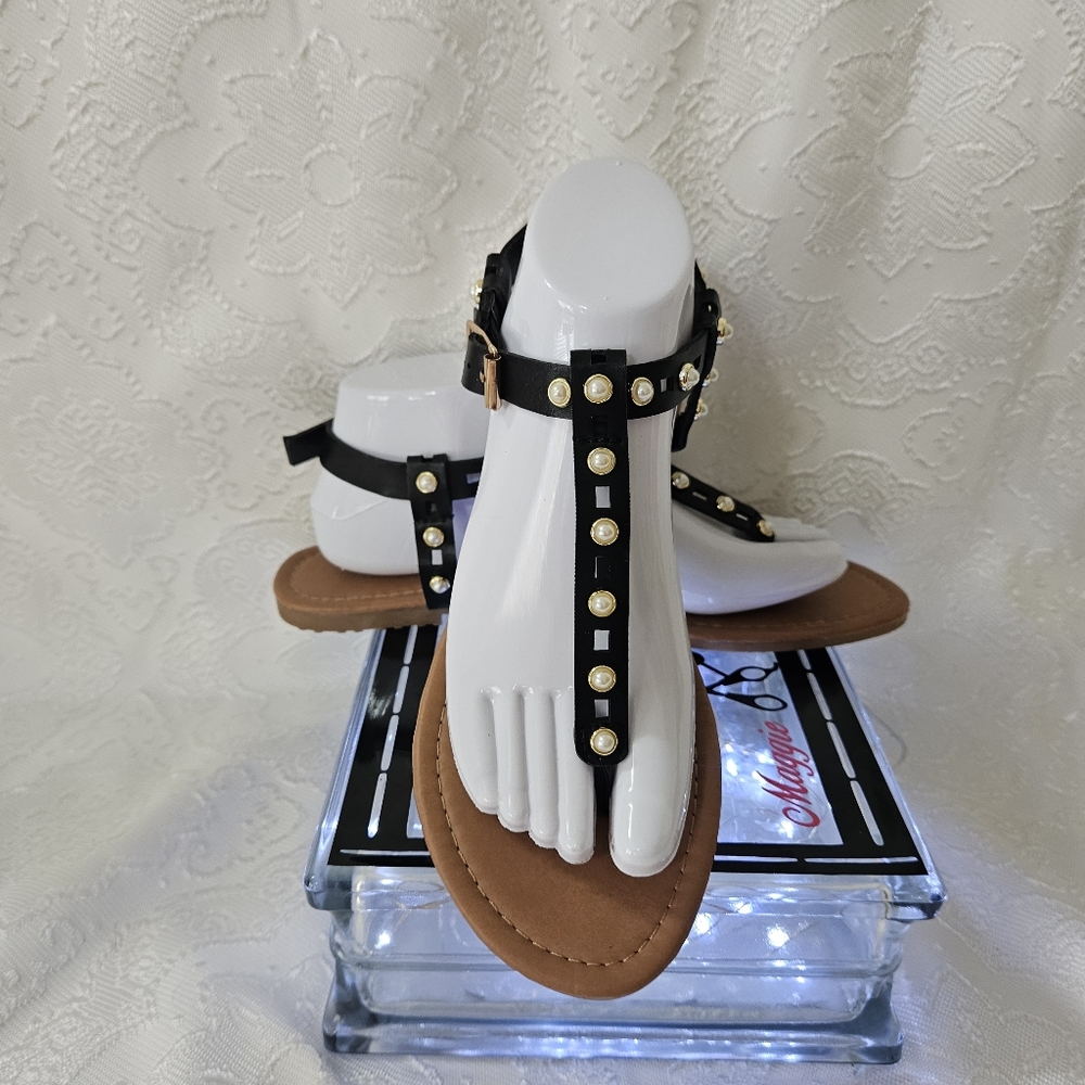 Studded Black Gladiator Sandals 8.5